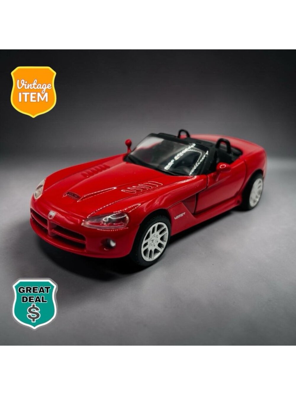 Vintage New Ray Speedy Power Dodge Viper GTS Red 1:32 Scale Diecast. Out of Box.